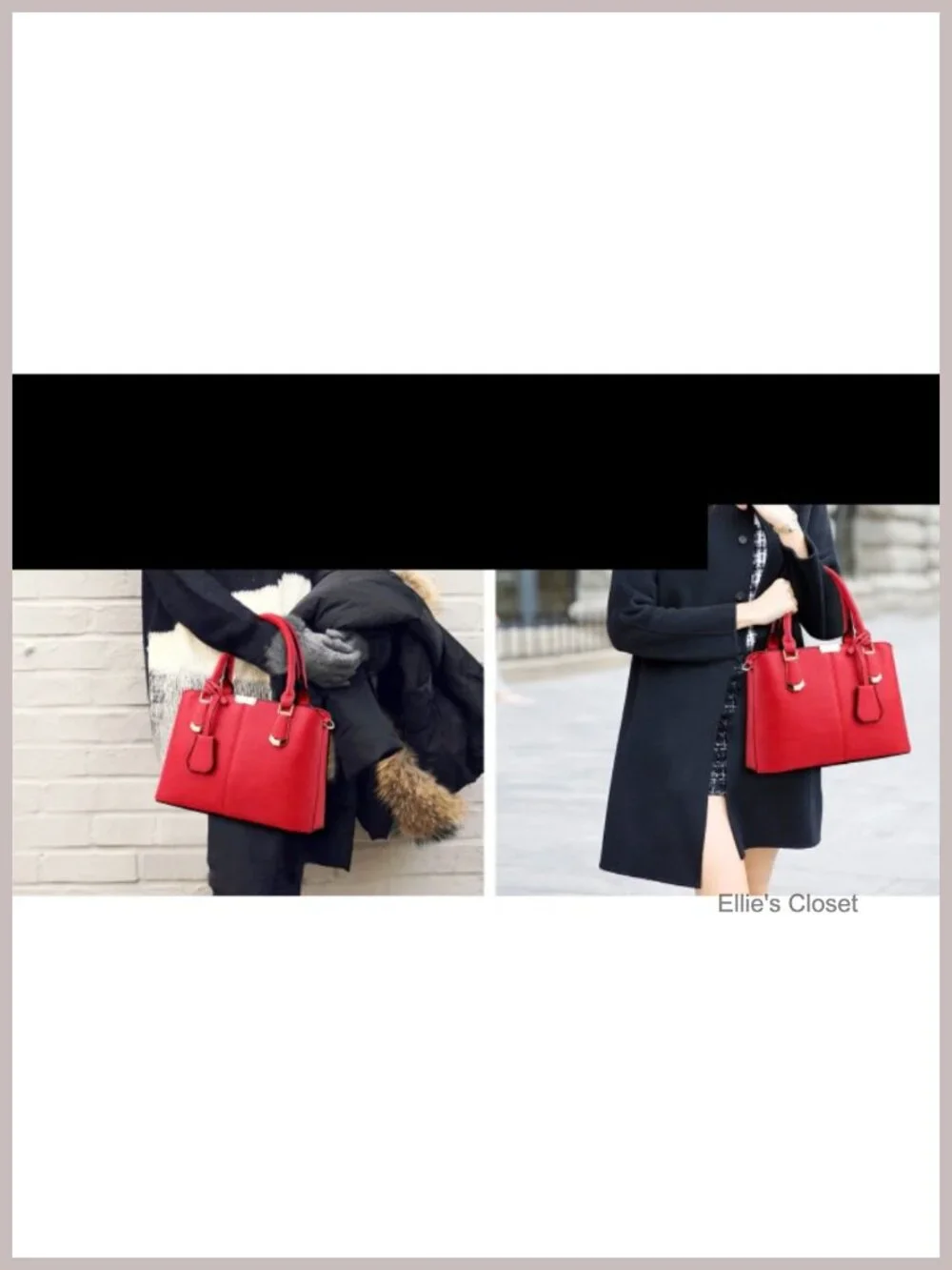 Faux Leather Satchel Handbag Top Handle Shoulder Tote Work Bag